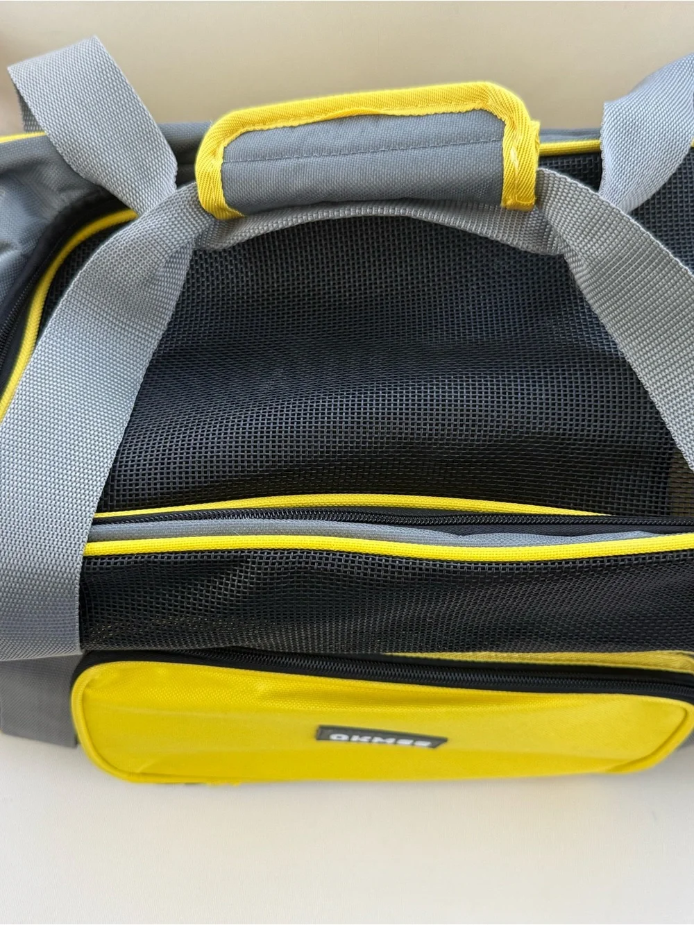 Yellow and Gray Small Pet Carrier - Portable Soft-Sided Travel Crate